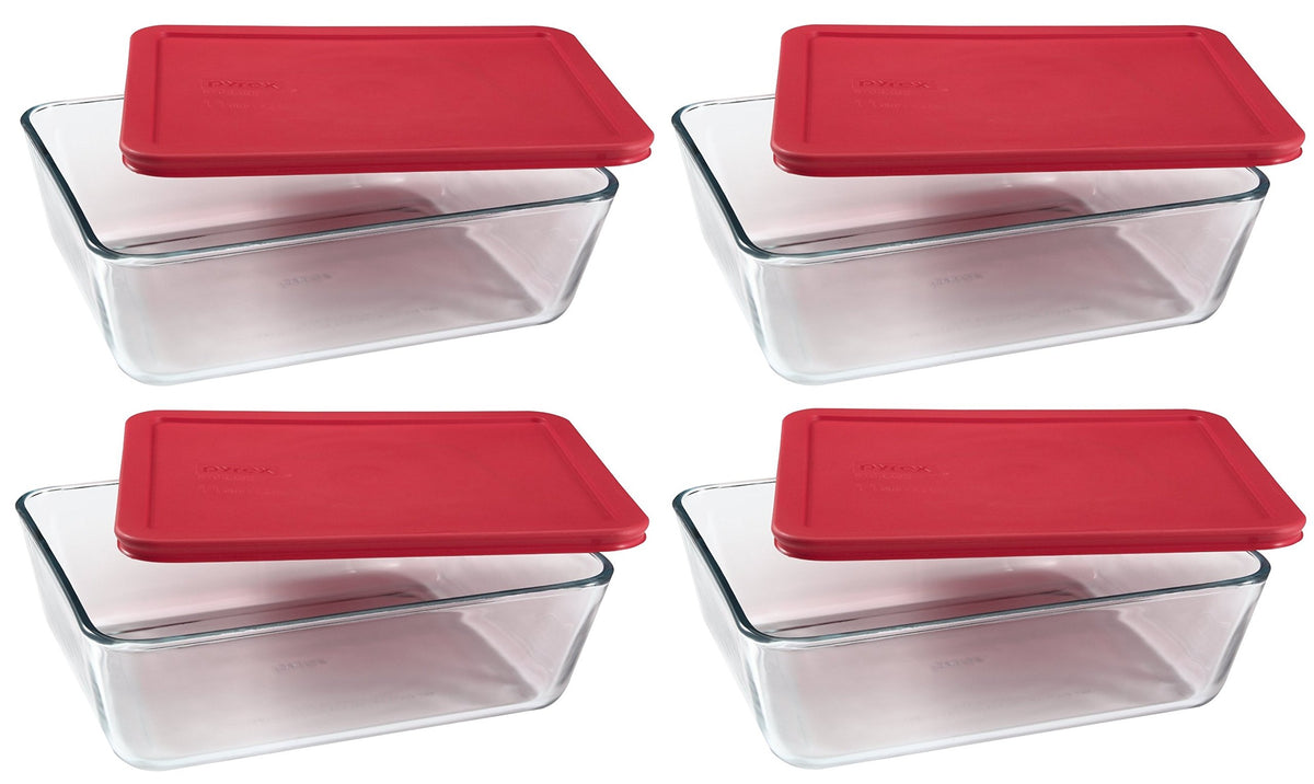  Pyrex 3-cup Rectangle Glass Food Storage Containers