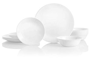 Corelle Livingware 18-Piece Dinnerware Set, Winter Frost White, Service for 6 (1088609)