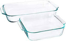 Load image into Gallery viewer, Pyrex Basics Clear Oblong Glass Baking Dishes, 2 Piece Value Plus Pack Set