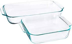 Pyrex Basics Clear Oblong Glass Baking Dishes, 2 Piece Value Plus Pack Set