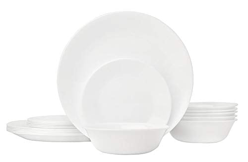 Corelle Livingware Winter Frost 18 Piece Dinnerware Set, White