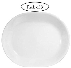 Corelle Livingware 12-1/4-inch Serving Platter, Winter Frost White-3-pack