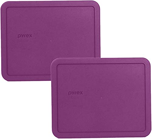 Pyrex 7212-PC 11 Cup Purple Rectangle Plastic Food Storage Lid - 2 Pack