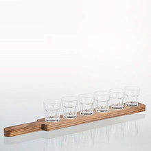 Load image into Gallery viewer, Shot Glasses with Wooden Tray, 6 glasses, 1 ounce each, Great Gift