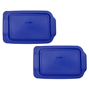 (2) Pyrex 233-PC 3 Quart Blue 9" x 13" Baking Dish Lids - Will NOT Fit Easy Grab Baking Dish