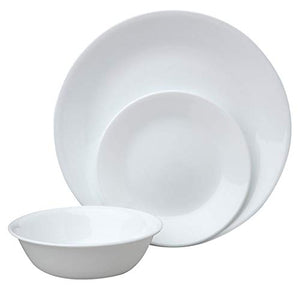 Corelle Livingware 18-Piece Dinnerware Set, Winter Frost White, Service for 6 (1088609)