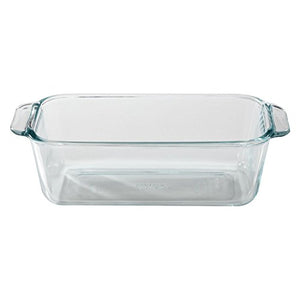 Pyrex Basics 1.5 Quart Loaf Dish with Red Plastic Lid