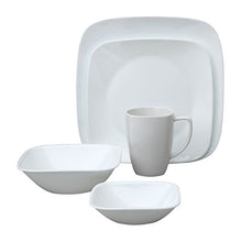 Load image into Gallery viewer, Corelle Square Pure White Dinnerware Set