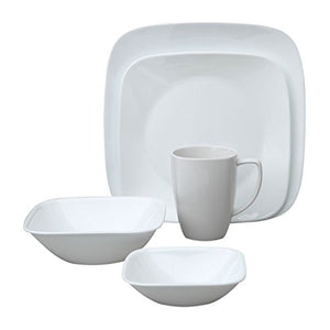 Corelle Square Pure White Dinnerware Set