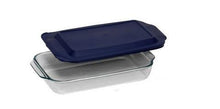 Load image into Gallery viewer, PYREX 3QT Glass Baking Dish with Blue Cover 9&quot; x 13&quot; (Pyrex)