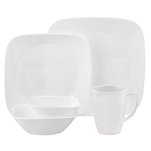 Corelle Square Pure White Dinnerware Set