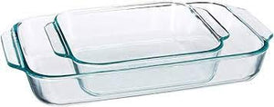 Pyrex Basics Clear Oblong Glass Baking Dishes, 2 Piece Value Plus Pack Set