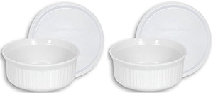 CorningWare French White 24-Ounce Round Dish with Plastic Cover