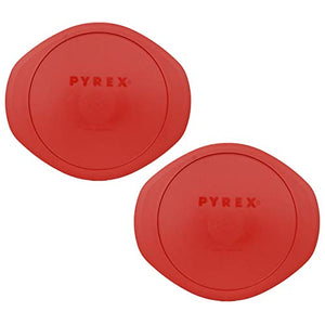 Pyrex (1) 7210 3-Cup Glass Food Storage Dish & (1) 7210-PC Red Plastic Lid