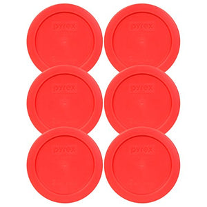 Pyrex 7200-PC Red Round 2 Cup Storage Lid for Glass Bowl (6, Red)