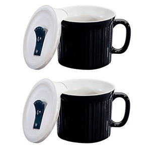 CorningWare Soup Mug with Lid Vented Microwave 20-oz - 2 Pack