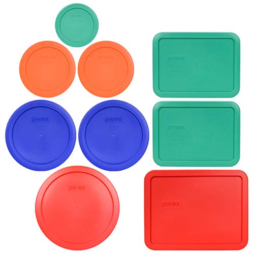  Pyrex 7210-PC 3-Cup Red Plastic Food Storage Replacement Lid  Cover, Made in the USA - 4 Pack: Home & Kitchen