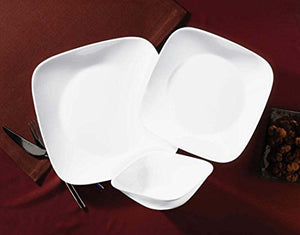 Corelle Square Pure White 18-Piece Dinnerware Set, Service for 6