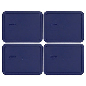 Pyrex 7211-PC 6 Cup Blue Rectangle Plastic Lid - 4 Pack