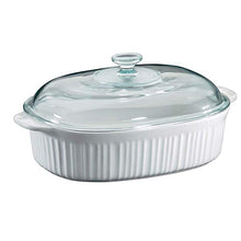 Load image into Gallery viewer, CorningWare 6002278 French White 4 Quart Oval Casserole W/Glass Cover