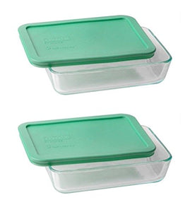 Pyrex 3-cup Rectangle Glass Food Storage Set Container (Pack of 2 Containers)