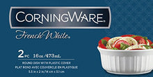 Load image into Gallery viewer, CorningWare French White Pop-Ins 16-Ounce Round Dish with Plastic Cover