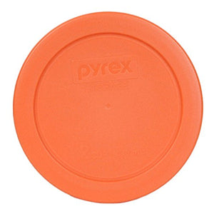 Pyrex 7200-PC 2 Cup (4) Red (4) Dark Blue (4) Orange Round Plastic Food Storage Lids - 12 Pack