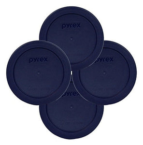 Pyrex Blue 2 Cup Round Storage Cover #7200-PC for Glass Bowls 4-Pack