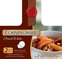 Load image into Gallery viewer, CorningWare French White Pop-Ins 16-Ounce Round Dish with Plastic Cover