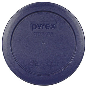 Pyrex 7200-PC 2 Cup (4) Red (4) Dark Blue (4) Orange Round Plastic Food Storage Lids - 12 Pack