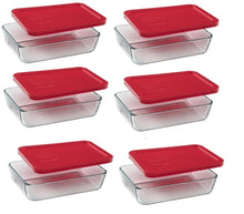 Load image into Gallery viewer, Pyrex 3-cup Rectangle Glass Food Storage Sets