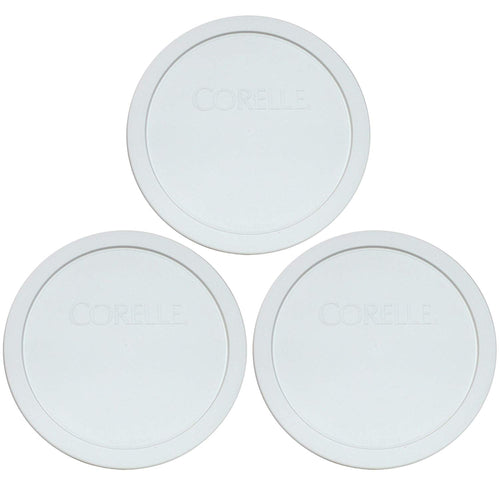 Corelle White 1.0 Quart - .95 Liters Plastic Cover 323-PC (3)