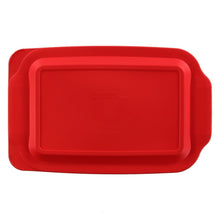 Load image into Gallery viewer, Pyrex Basics 3 Quart Glass Oblong Baking Dish with Red Plastic Lid -13.2 INCH x 8.9inch x 2 inch