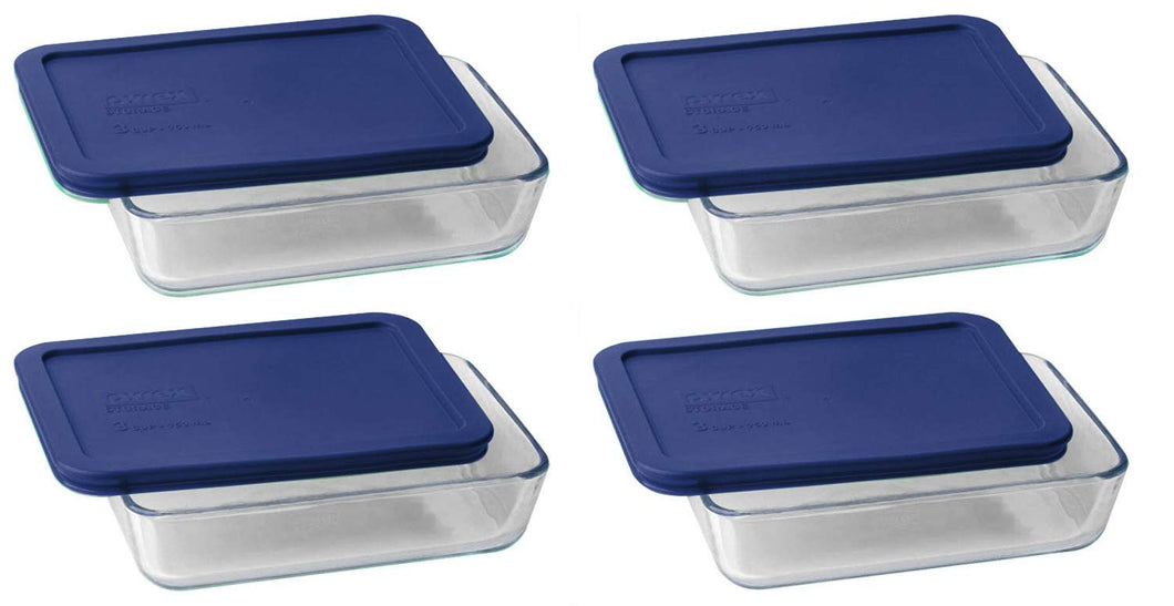 Pyrex 3 Cup Storage Plus Rectangular Dish With Plastic Cover (4)