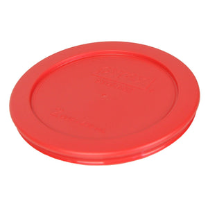 Pyrex 2 Cup Round Storage Cover #7200-pc for Glass Bowls (Pack of 4) - Red Color