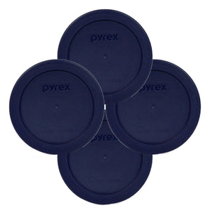 Pyrex Blue 2 Cup Round Storage Cover #7200-PC for Glass Bowls 4-Pack