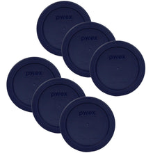 Load image into Gallery viewer, Pyrex Blue 2 Cup Round Storage Cover #7200-PC for Glass Bowls 6-Pack