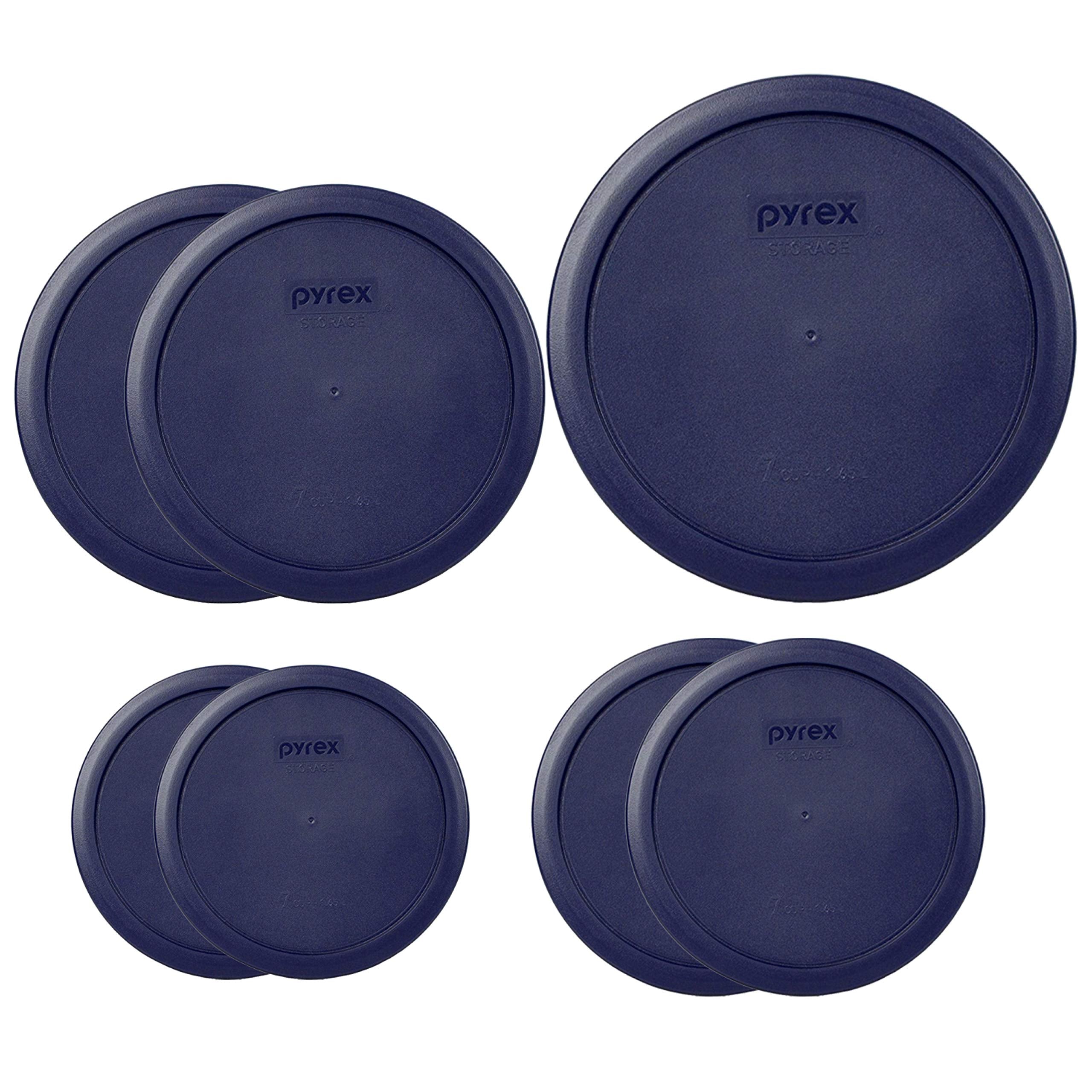 Pyrex Storage Deluxe 1-2/3-Cup Round Dish, Clear with Blue Lid