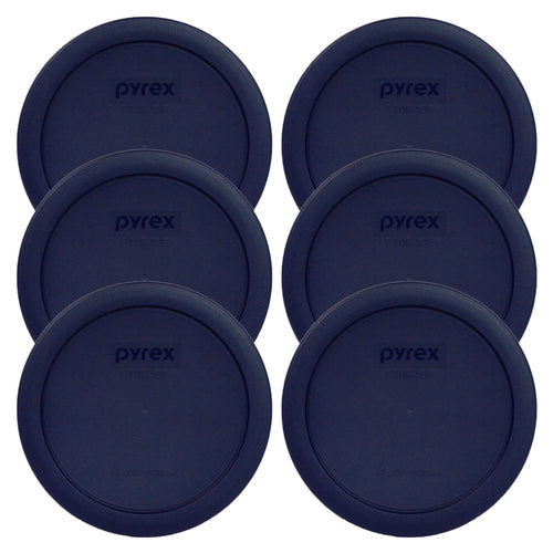 Pyrex Blue 4 Cup Round Plastic Cover - 6-Pack